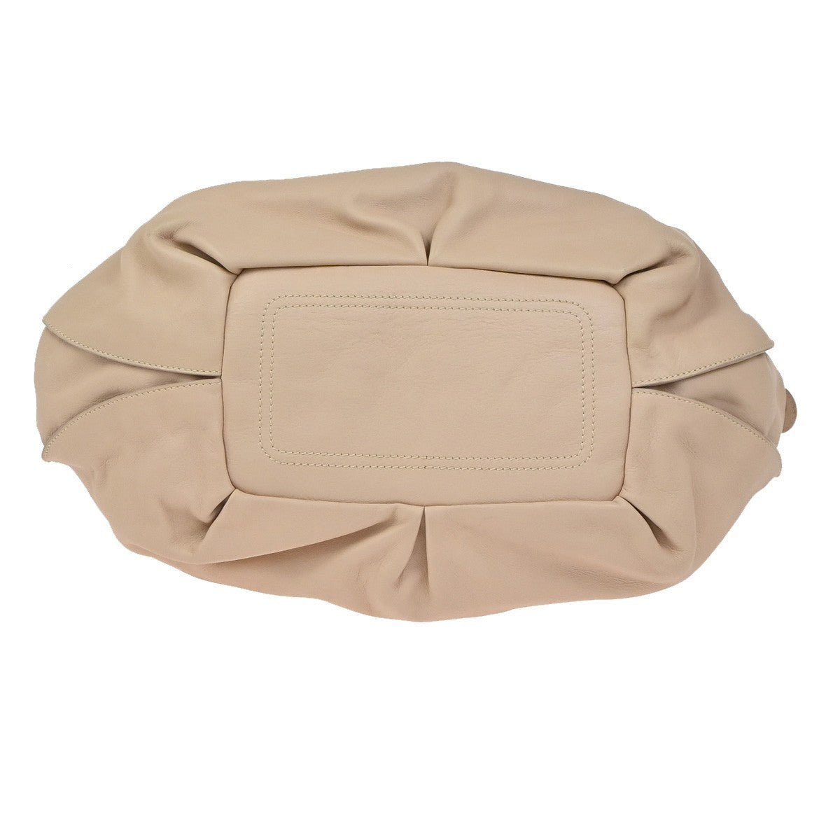 CELINE Logo Bittersweet Shoulder Hand Bag Leather Beige SHW Italy 76YH959