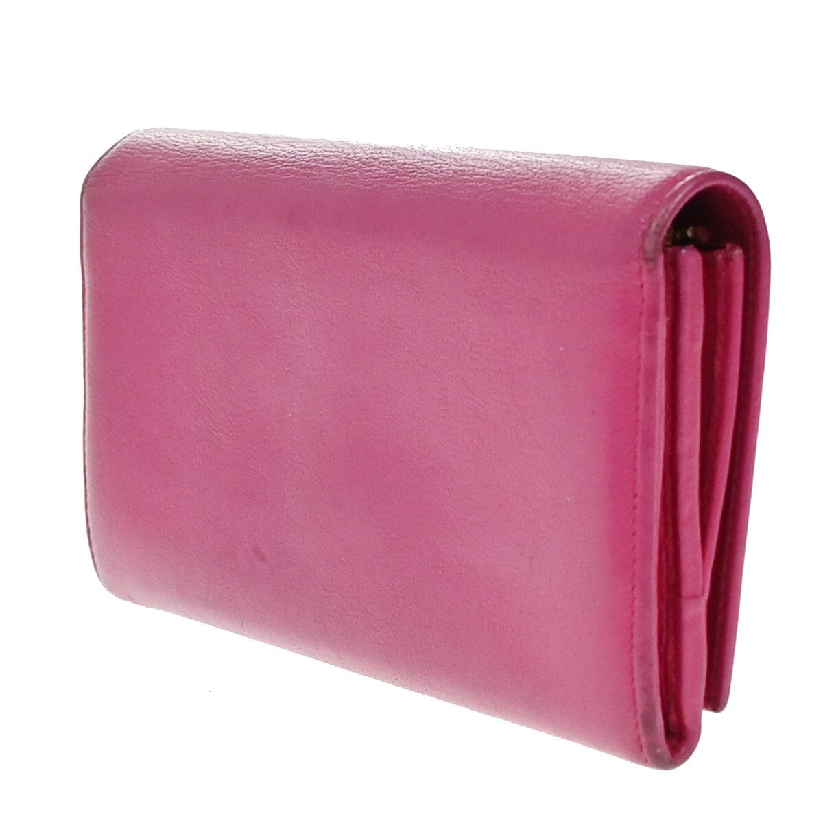 YVES SAINT LAURENT YSL Logo Long Zipper Wallet Leather Pink 66EE518