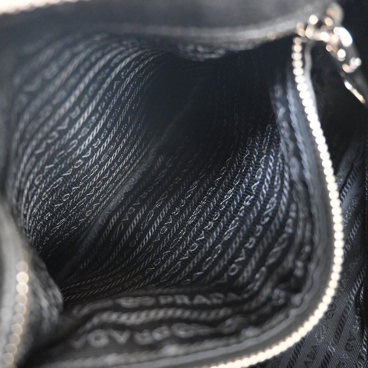 PRADA MILANO Logo Shoulder Bag Vitello Phenix Leather Nero Black SHW 53RH799