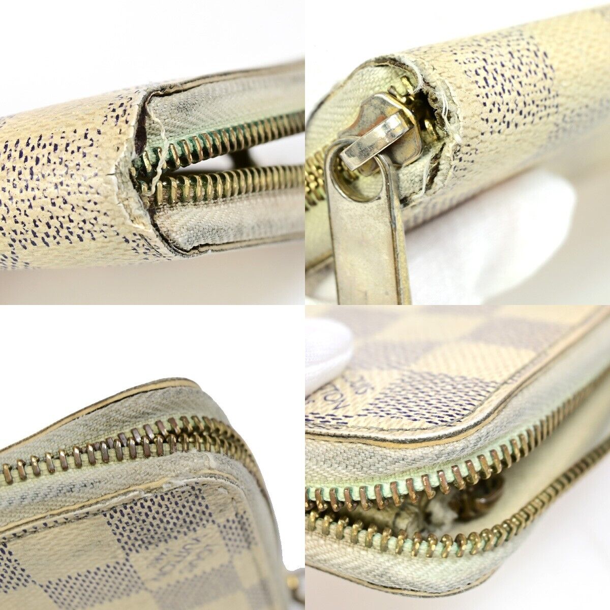 LOUIS VUITTON Zippy Wallet Long Bifold Wallet Damier Azur Leather N60019 02FA761