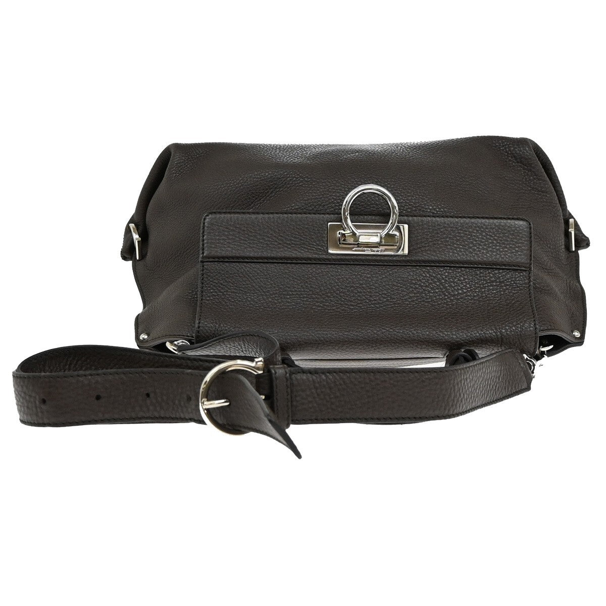 SALVATORE FERRAGAMO Sofia Gancini 2Way Shoulder Hand Bag Leather Brown 86KP141