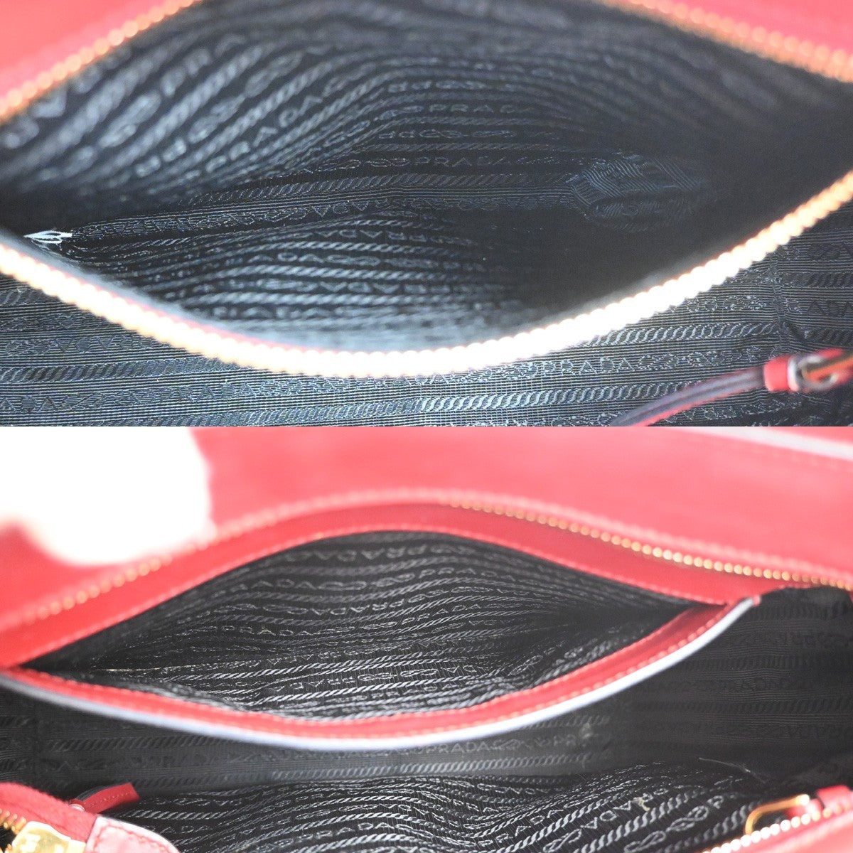 PRADA Galleria Logo 2way Shoulder Hand Bag Saffiano Leather Red GHW 11KC716