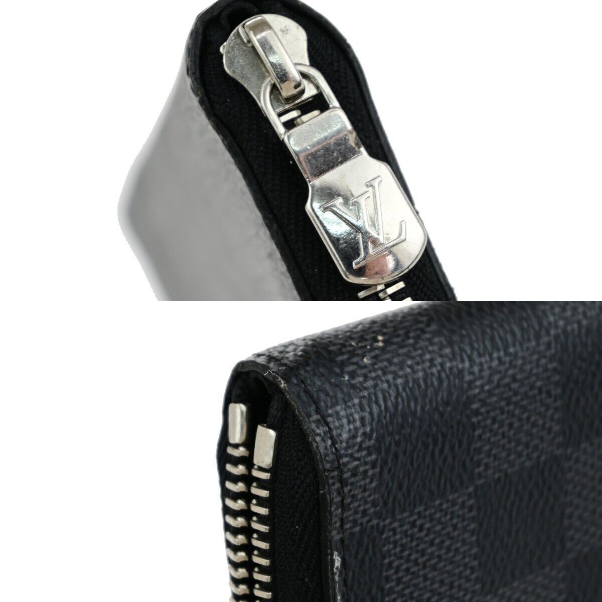 LOUIS VUITTON Long Zippy Wallet Vertical Damier Graphite Leather N63095 86KA436
