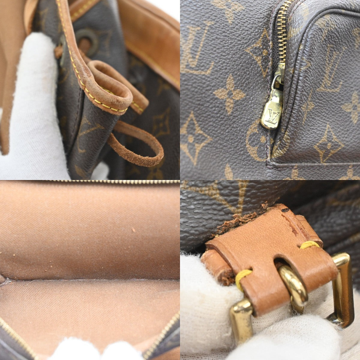LOUIS VUITTON Montsouris MM Backpack Bag Monogram Leather Brown M51136 72SA234