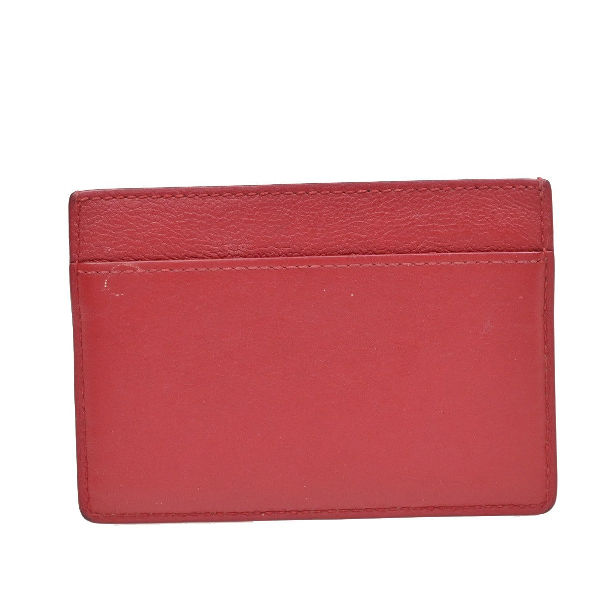 YVES SAINT LAURENT YSL Logo Card Case Wallet Leather Red Made in Italy 63KB290