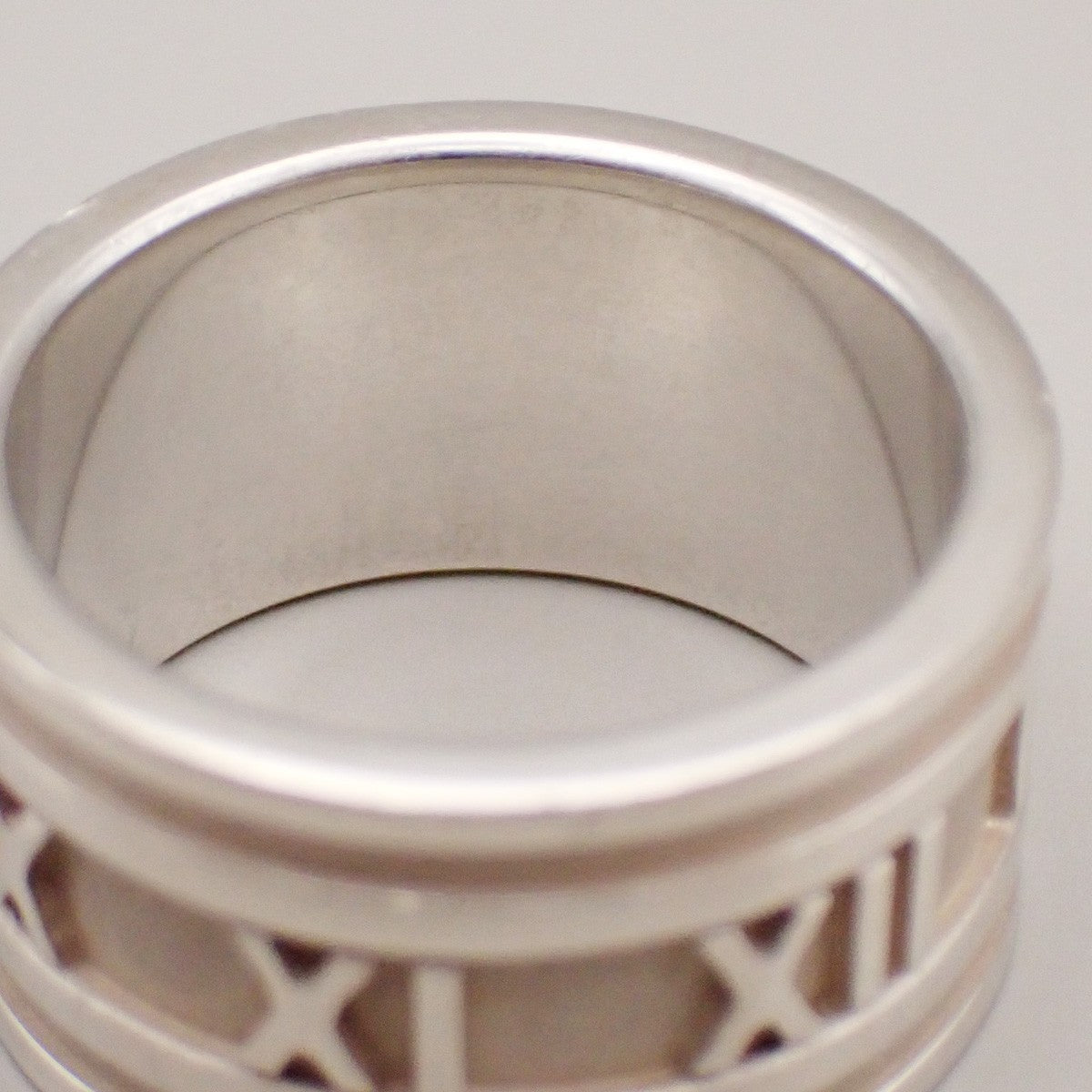 Tiffany & Co. Logo Atlas Ring US #8.5 Silver 925 Roman Numerals 09YH730