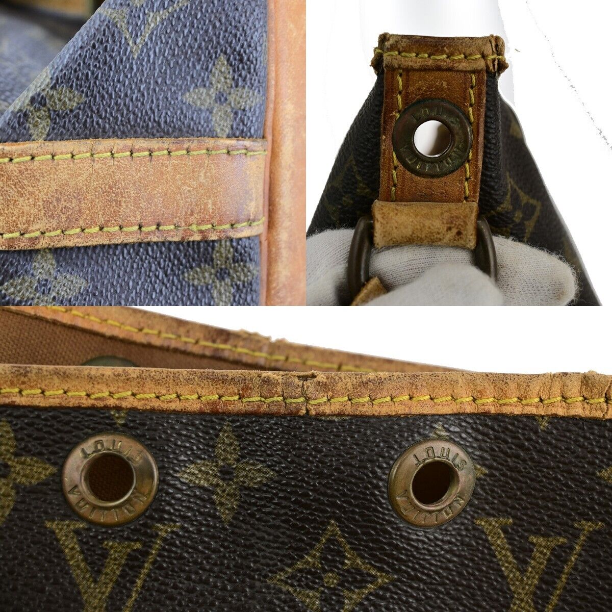 LOUIS VUITTON Petit Noe Drawstring Shoulder Bag Monogram Leather M42226 66ED346