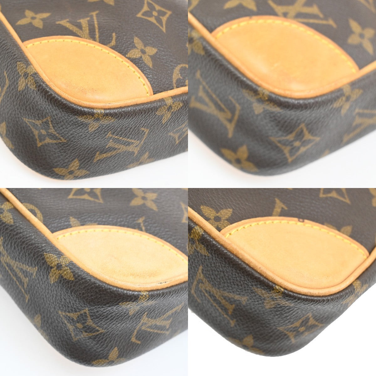 LOUIS VUITTON Danube Shoulder Bag Monogram Leather Brown USA M45266 11CA836