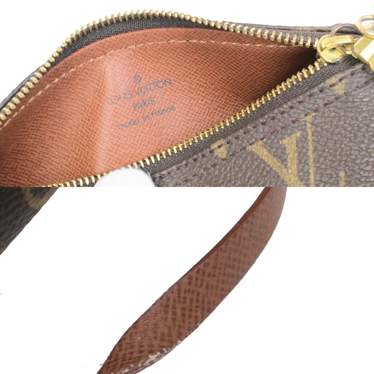 LOUIS VUITTON Logo Papillon Pouch Hand Bag Monogram Leather BN M51380 62ED983