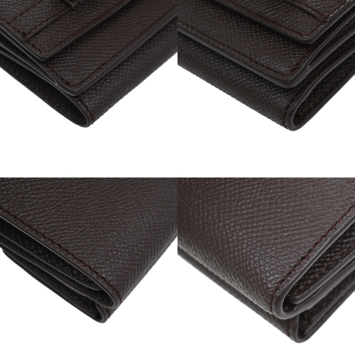 SALVATORE FERRAGAMO Logo Vara Gancini Trifold Wallet Leather Brown Italy 64RL967