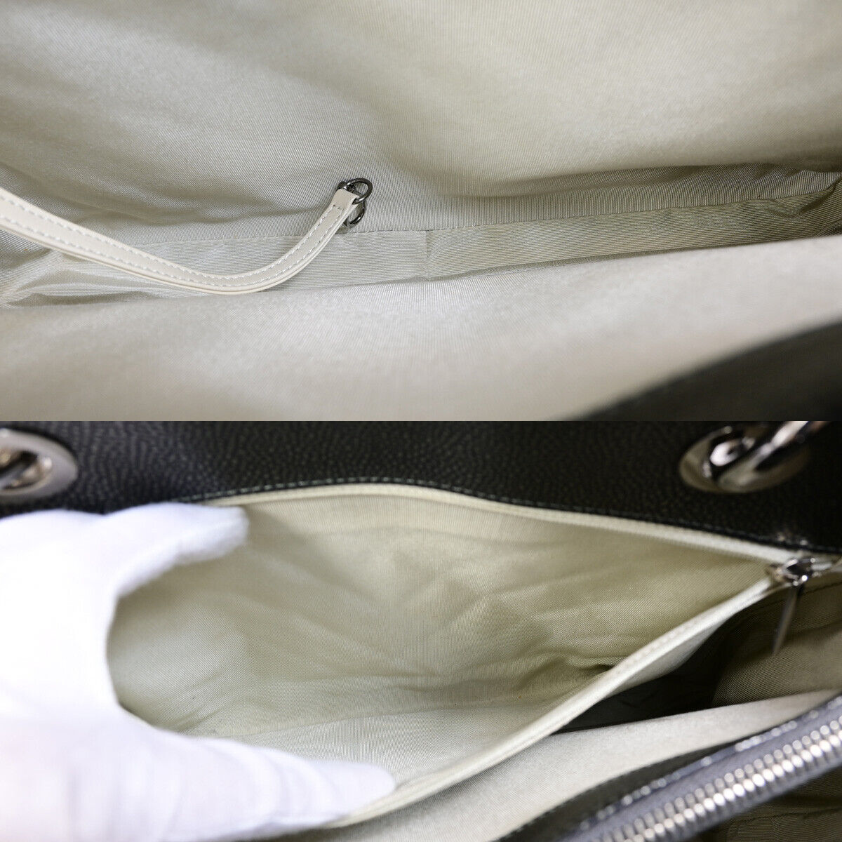 CHANEL CC Logo GST Chain Shoulder Bag Caviar Skin Leather Gray SHW 842RJ900
