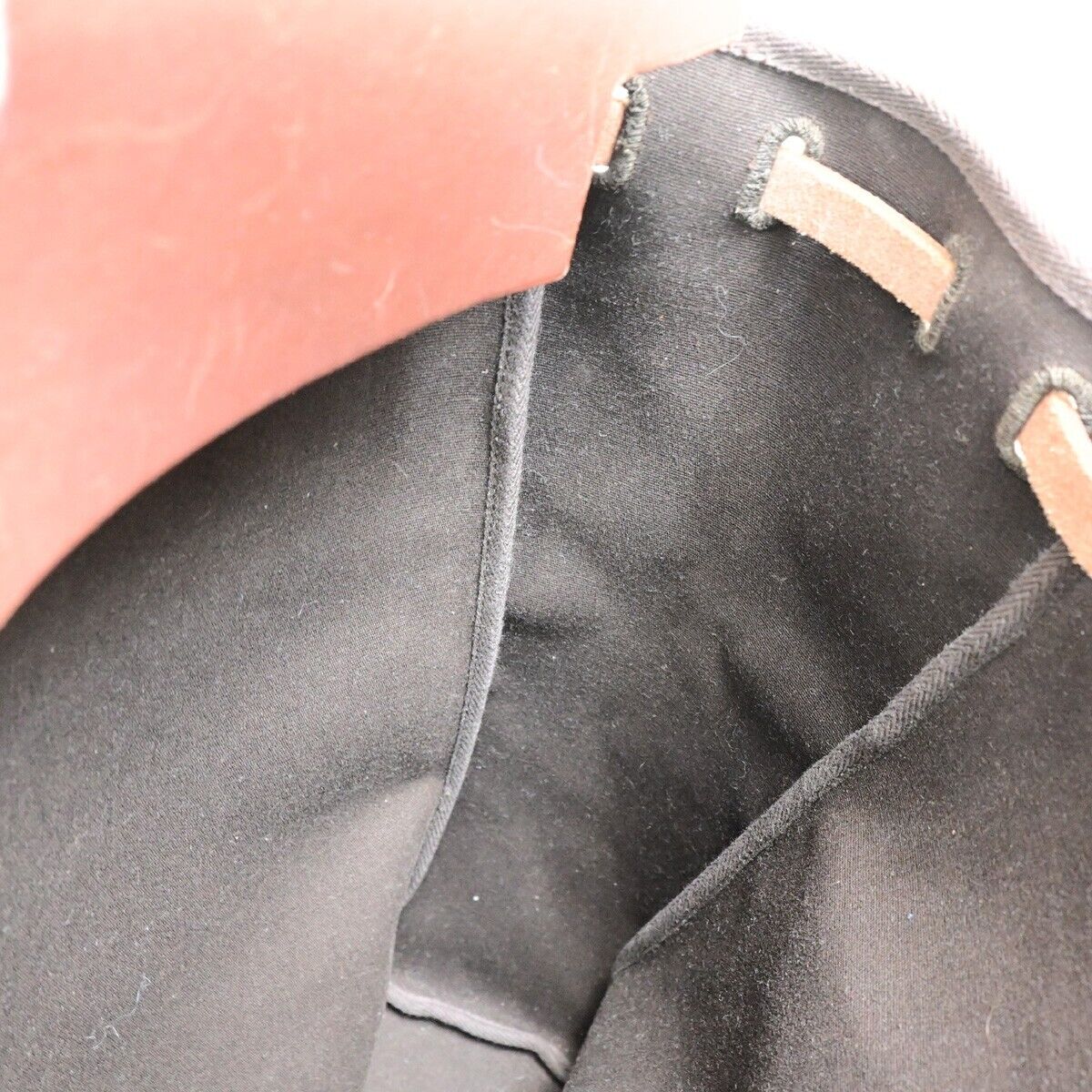 HERMES Logo Her Bag MM 2 In 1 Hand Tote Bag Toile Officier Leather Brown 29EB177