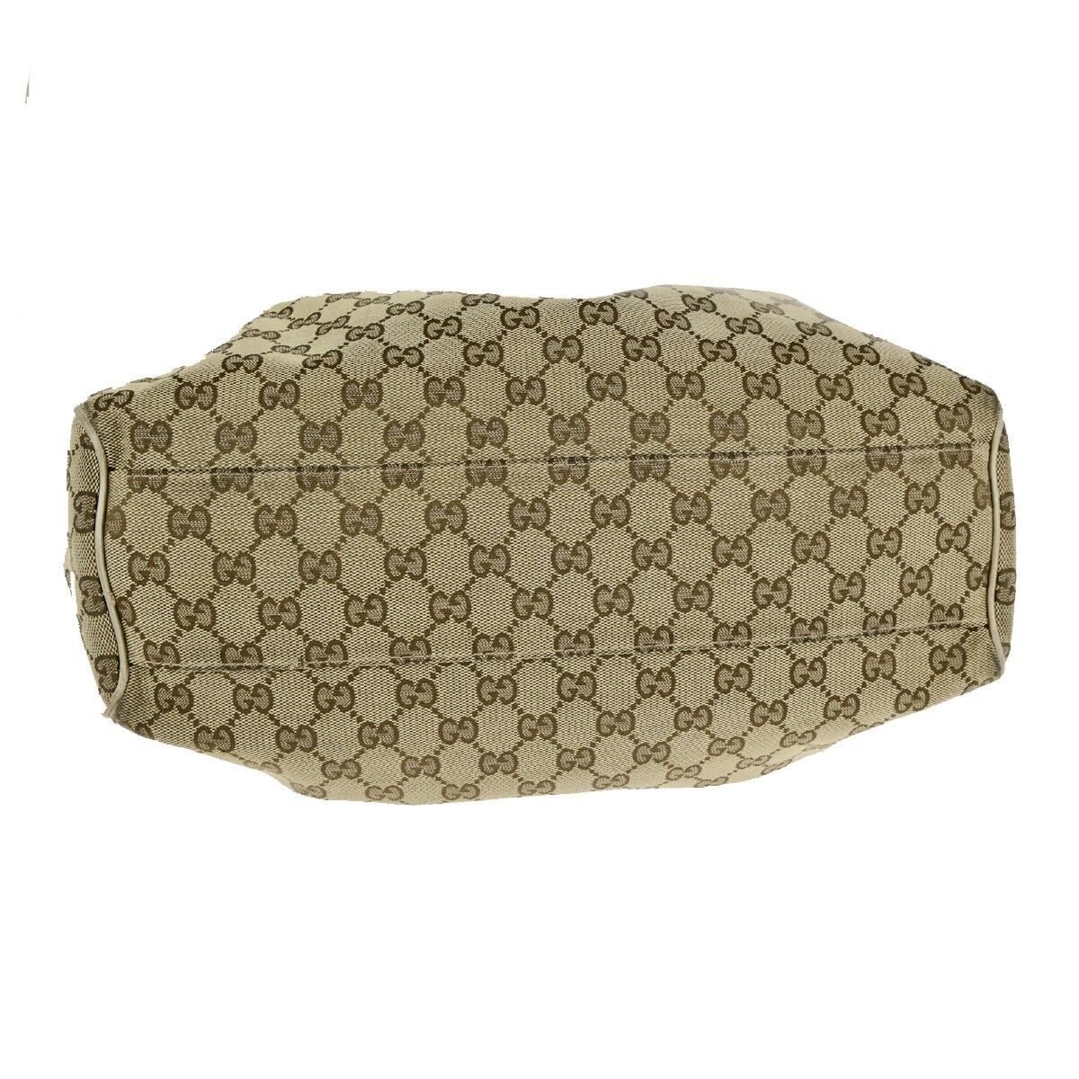 GUCCI Logo GG Pattern Sukey Shoulder Bag Canvas Leather Gold Brown GHW 80SJ570