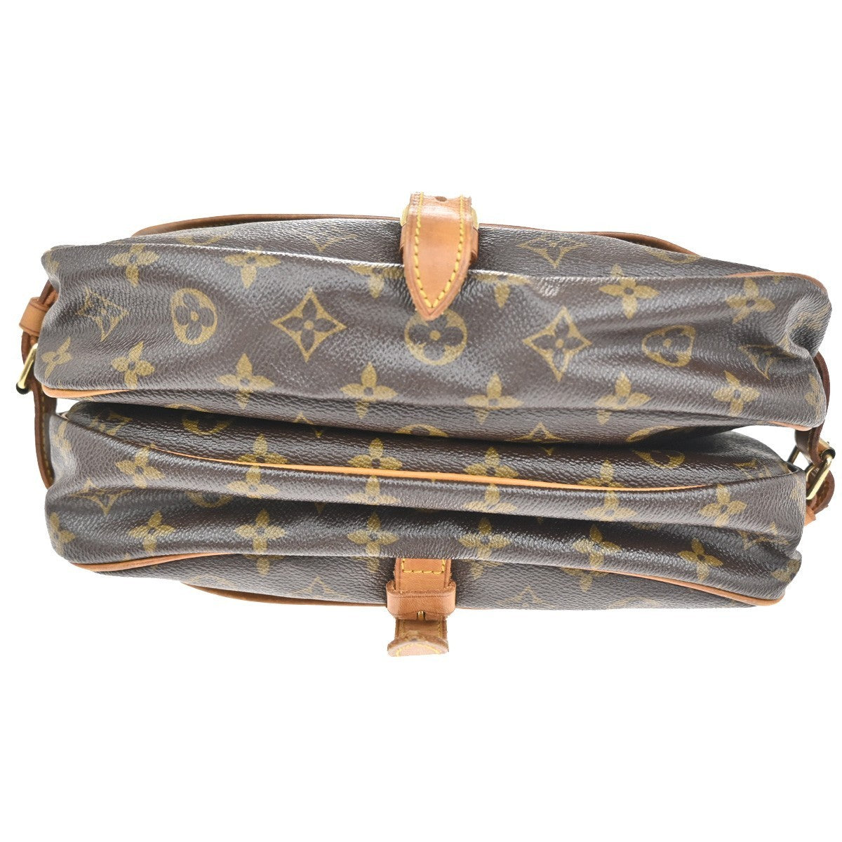 LOUIS VUITTON Logo Saumur 30 Shoulder Bag Monogram Leather Brown M42256 18TA325