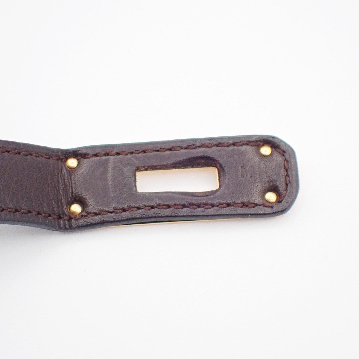 HERMES Kelly Double Tour Choker Bracelet Leather Brown GHW France 62RL901