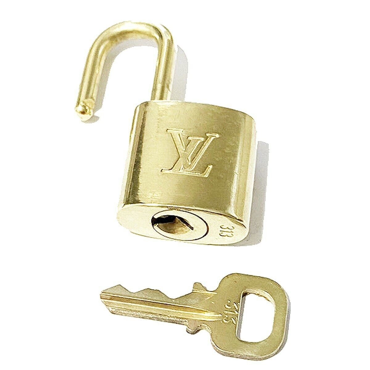 LOUIS VUITTON LV 10 SET PADLOCK KEY BAG CHARM CADENA GOLD-PLATED FRANCE 35MT271