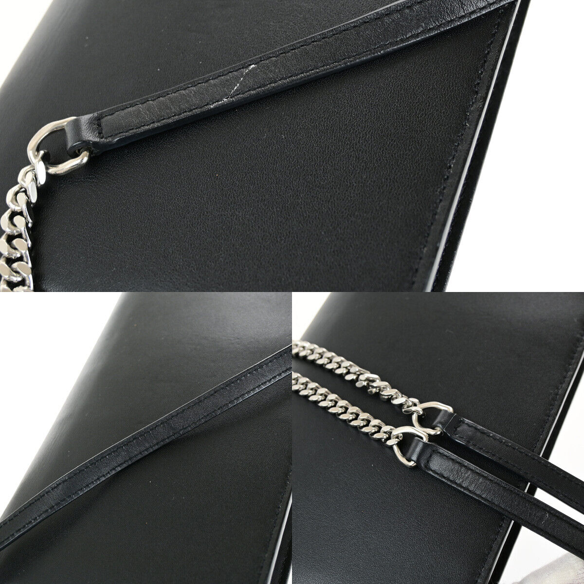 SAINT LAURENT Kate Chain Mini Shoulder Bag Wallet Tassel Leather BK SHW 631YG577