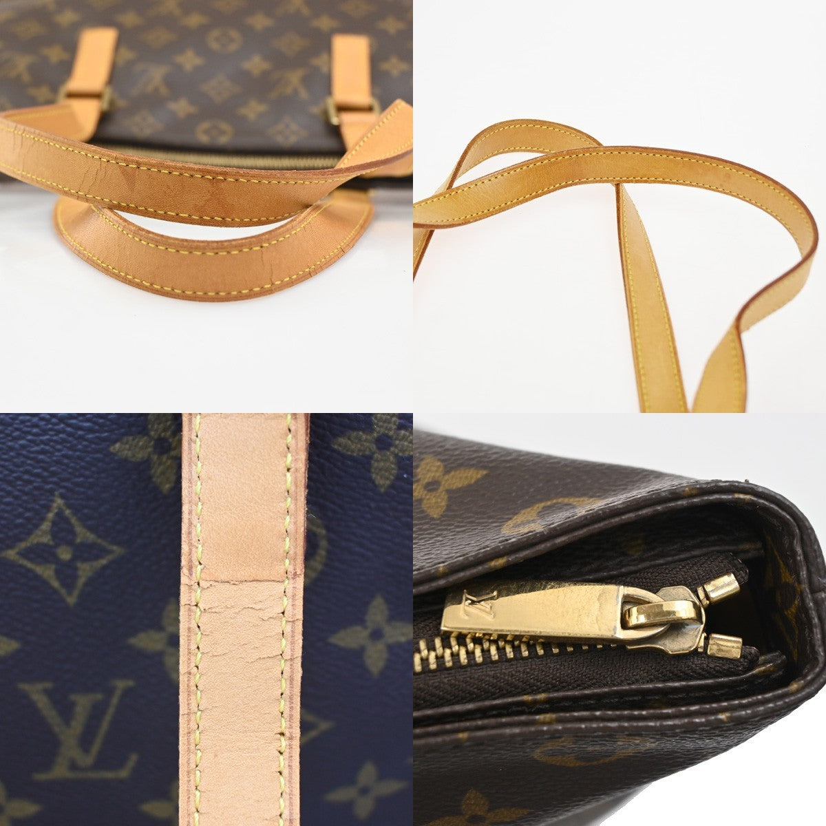 LOUIS VUITTON Cabas Mezzo Shoulder Bag Monogram Leather Brown M51151 10KC189