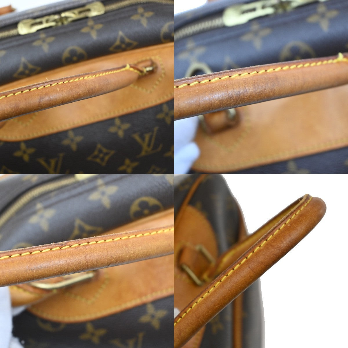 LOUIS VUITTON LV Logo Deauville Hand Bag Monogram Leather Brown M47270 68DA006