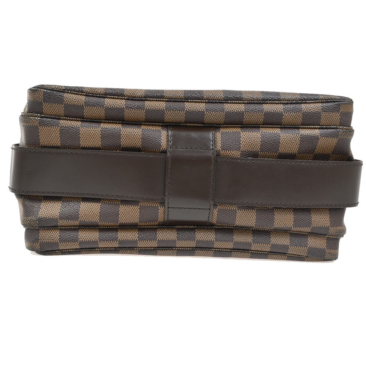 LOUIS VUITTON Naviglio Shoulder Bag Damier Ebene Leather Brown N45255 77TA691