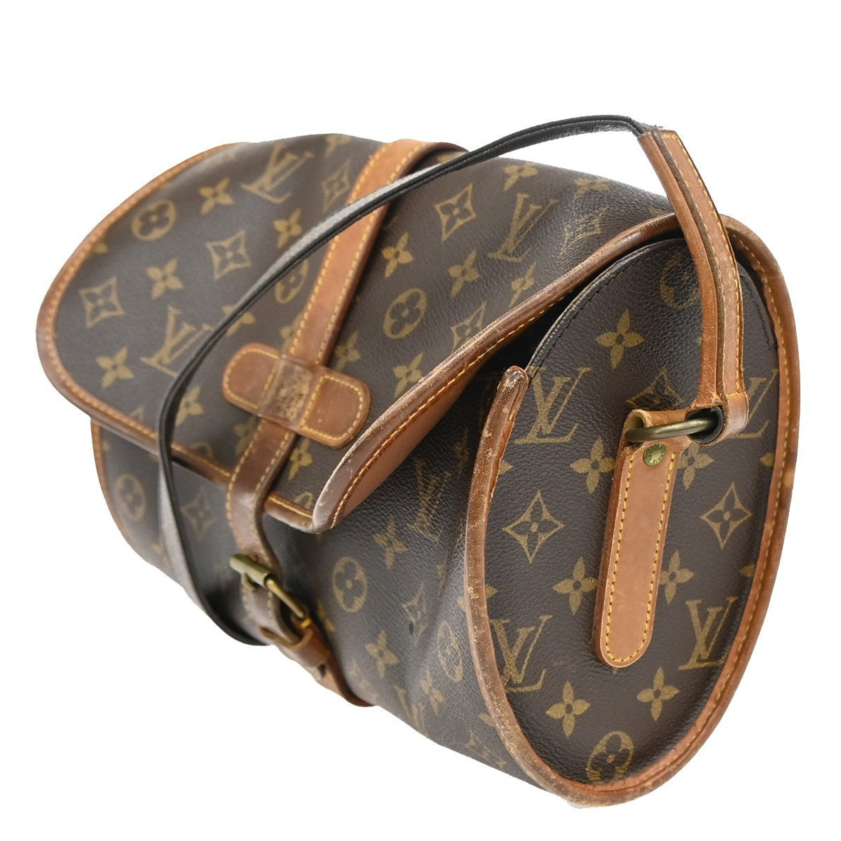 LOUIS VUITTON Logo Marne Shoulder Bag Monogram Leather Brown M51369 33KB603