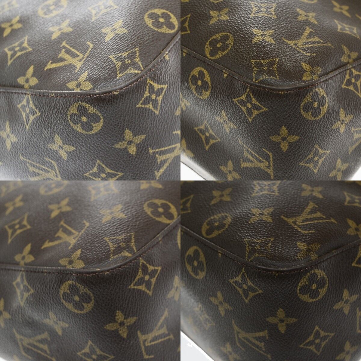LOUIS VUITTON Looping GM Shoulder Bag Monogram Leather Brown M51145 31ED868
