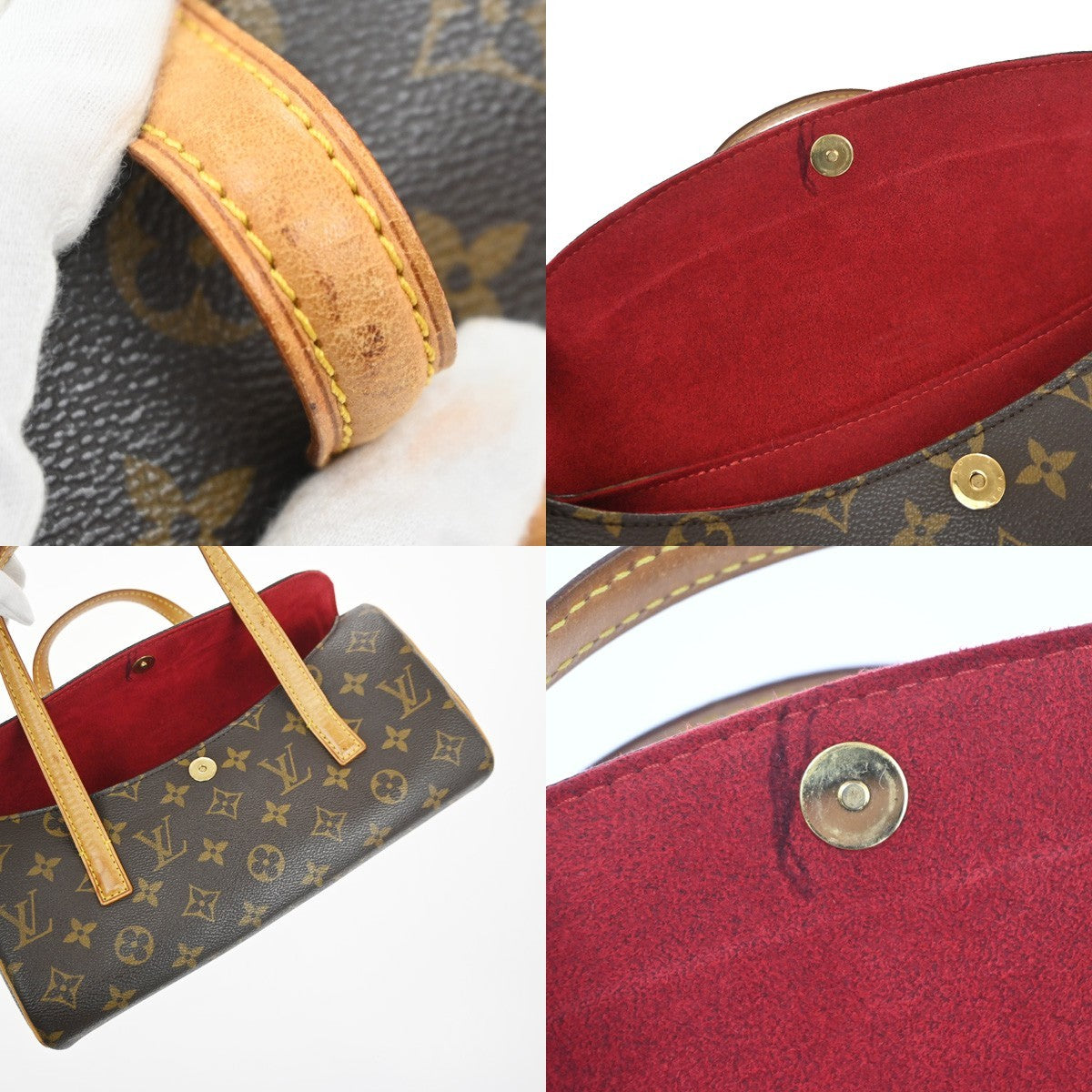 LOUIS VUITTON Sonatine Hand Bag Monogram Leather Brown France M51902 11MA528