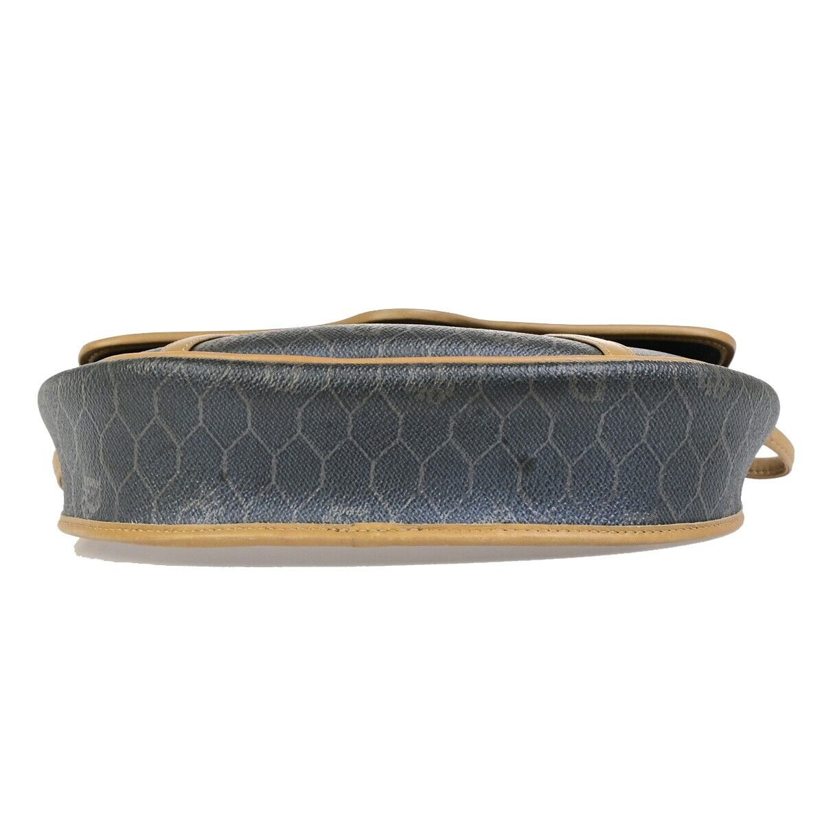 CHRISTIAN DIOR Logos Honeycomb Shoulder Bag PVC Leather Brown Gold 65EC892