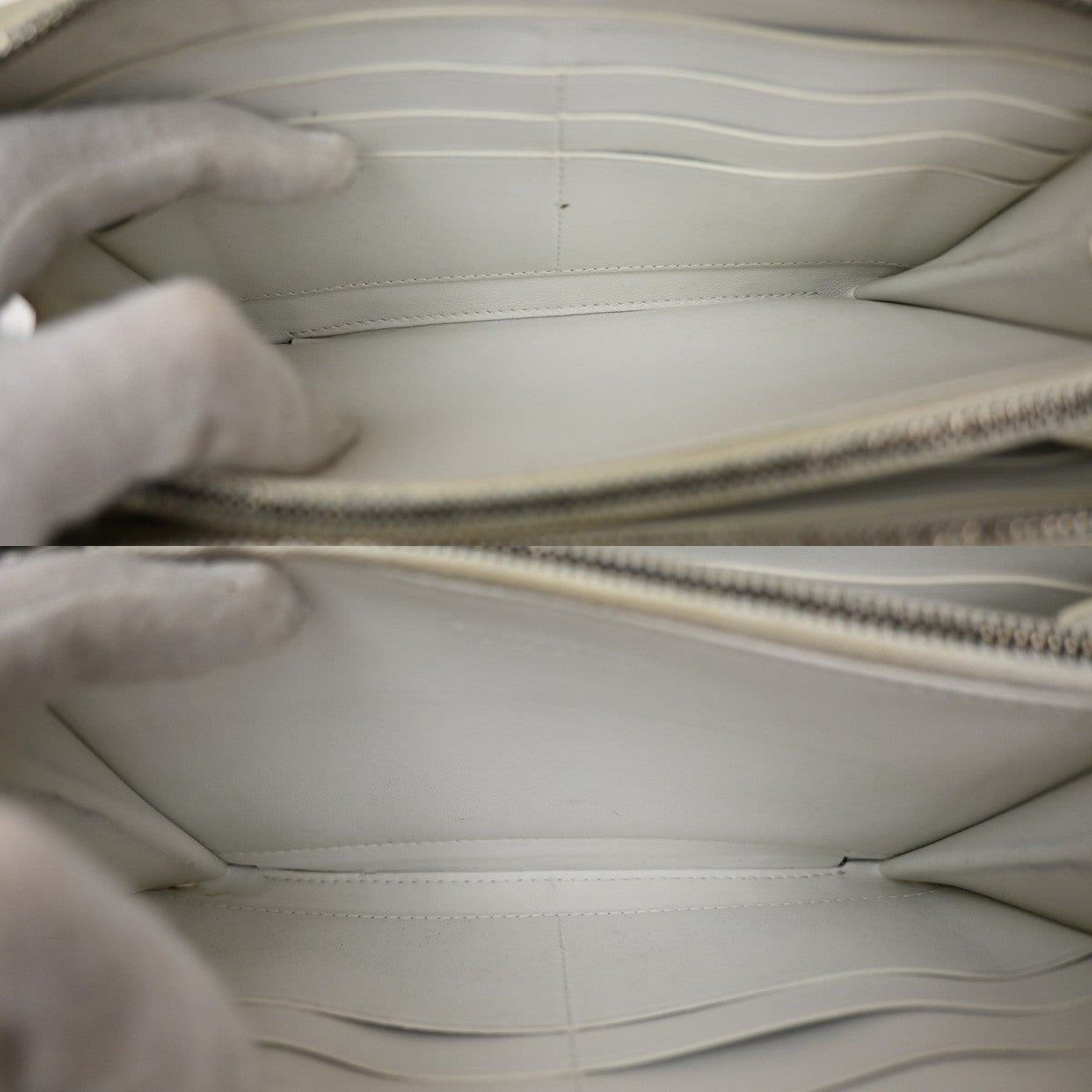 BOTTEGA VENETA Cassette Intrecciato Long Zipper Wallet Leather White 66KA968