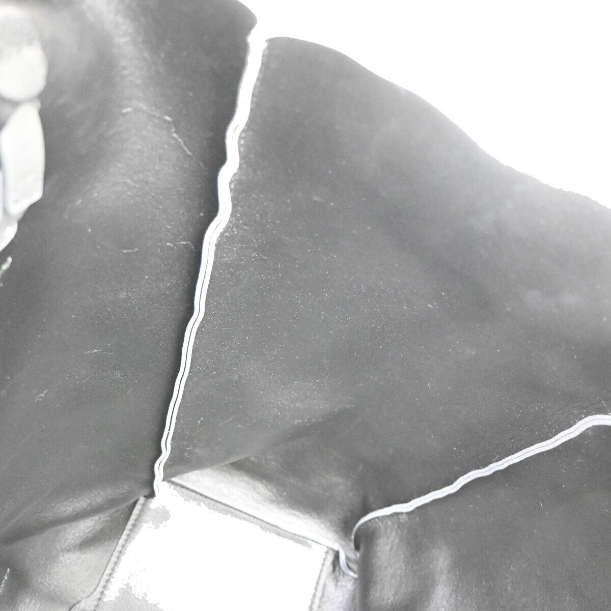 BALENCIAGA Logo Tote Bag Shoulder Bag Leather Gray White Italy 34SH327