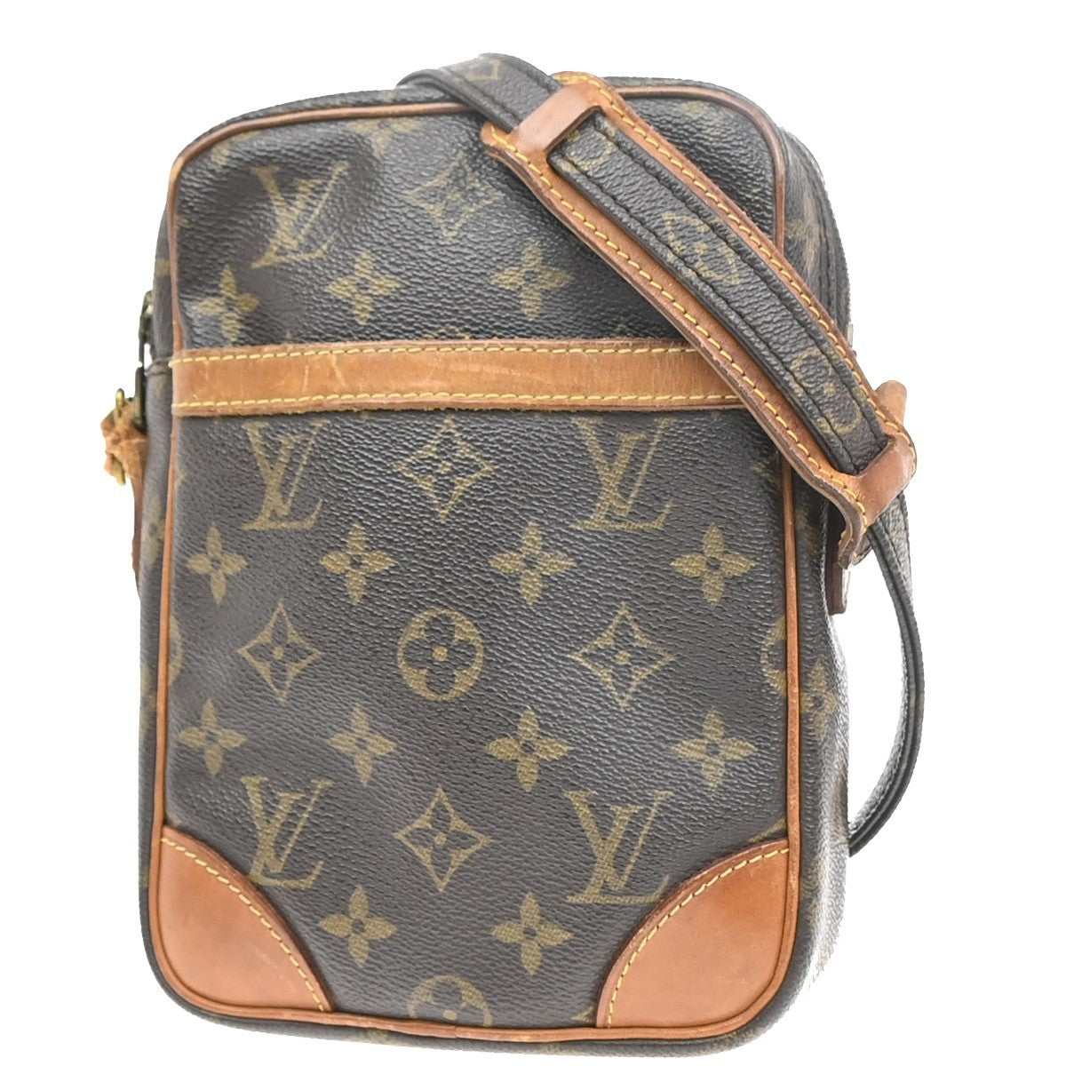 LOUIS VUITTON Danube Shoulder Bag Monogram Leather Brown France M45266 62KC659