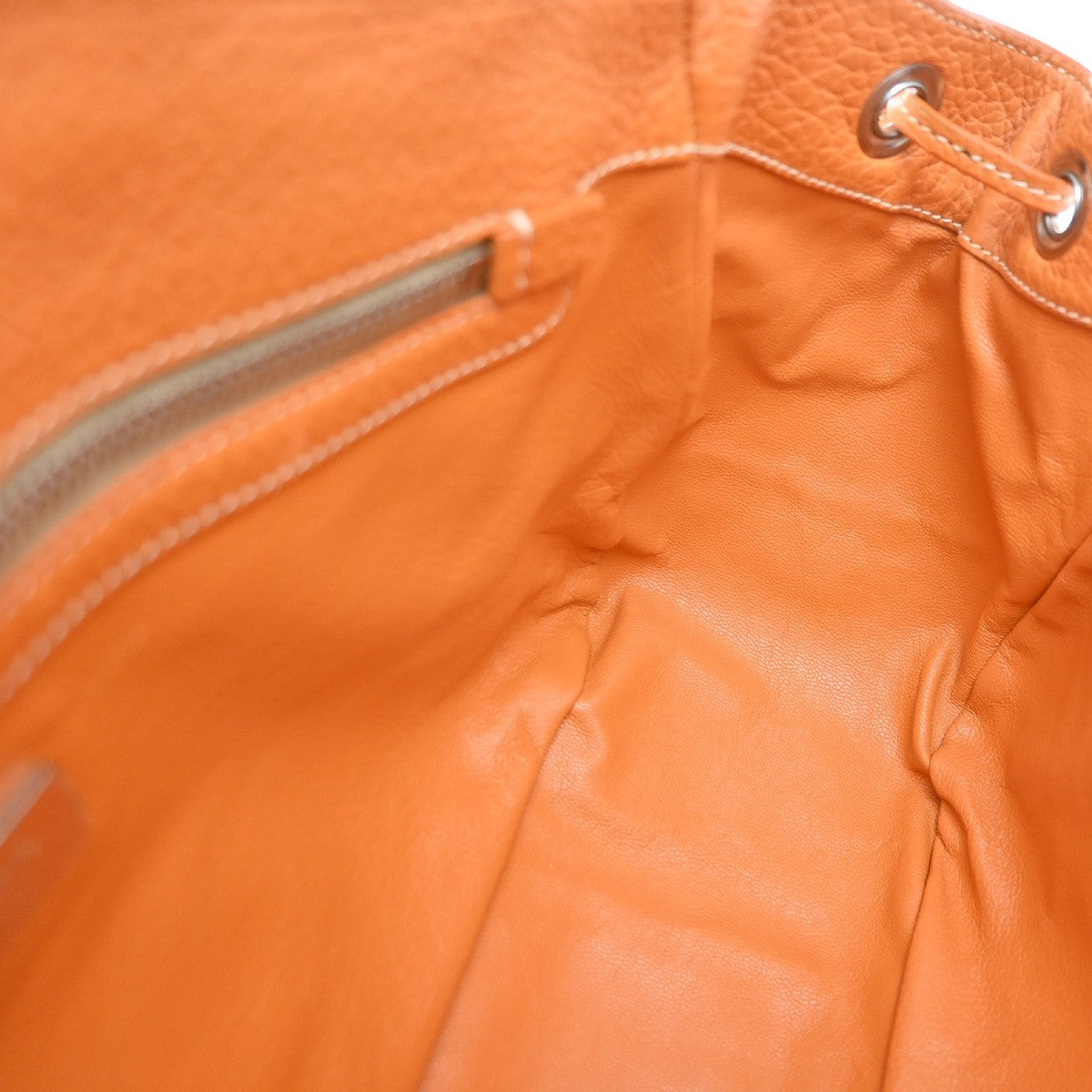PRADA Logo Shoulder Bag Raffia Straw Leather Beige Orange SHW Italy 76YJ131