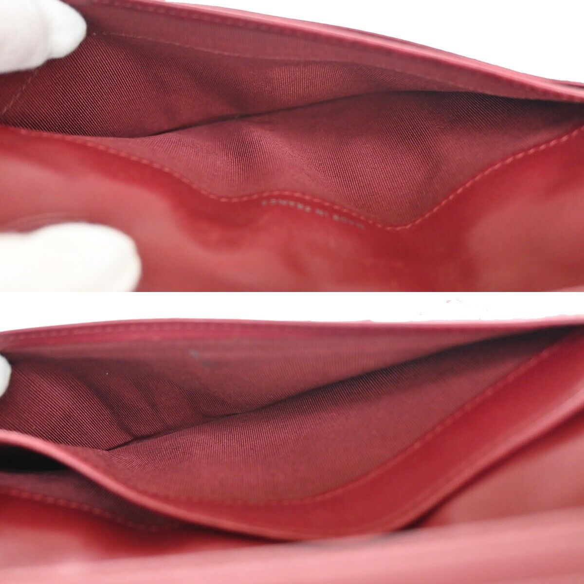 CHANEL CC Logo Ultra Stitch Long Bifold Wallet Purse Leather Bordeaux 30YD527