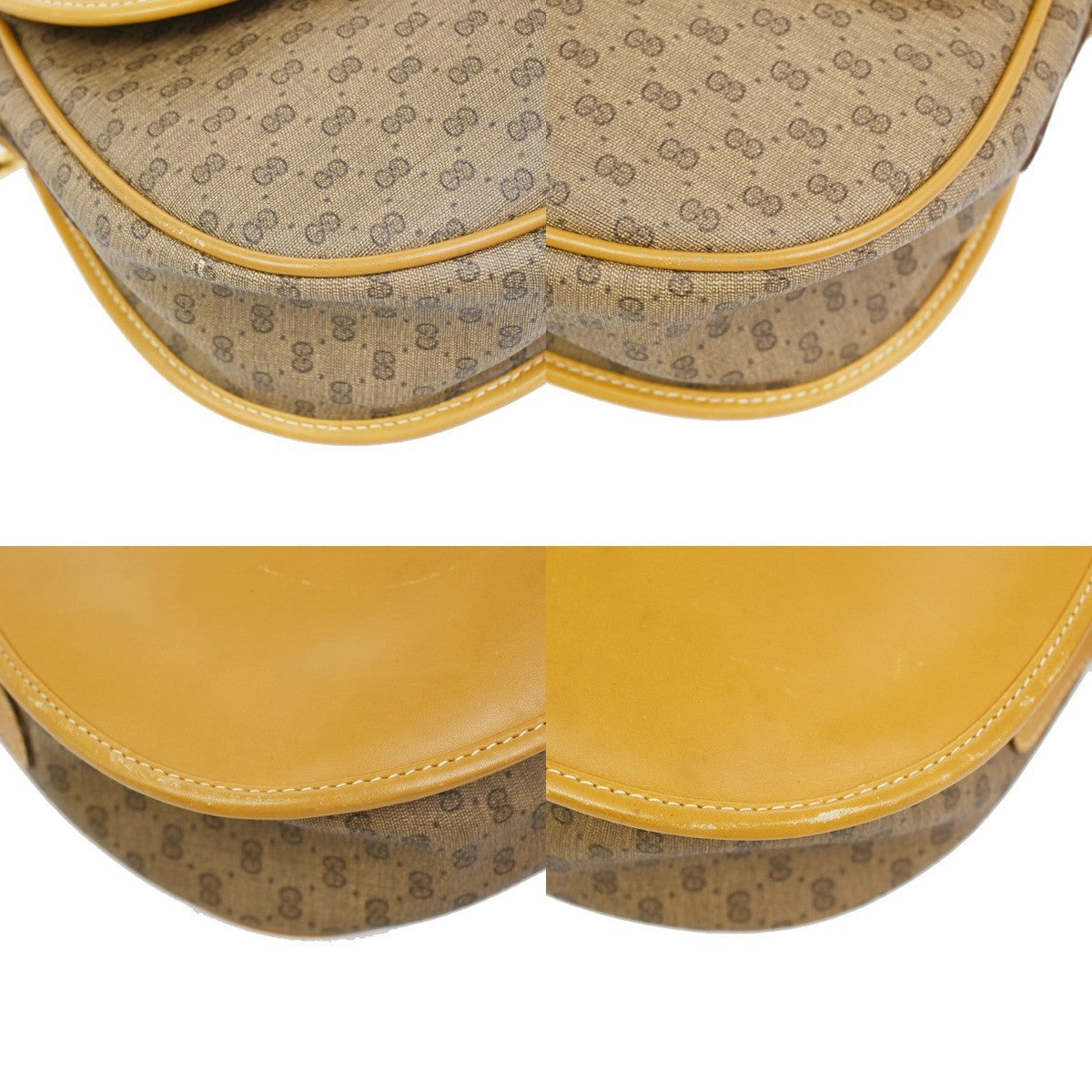 GUCCI Logo Micro GG Pattern Mini Shoulder Bag PVC Leather Brown GHW Itay 69YJ034