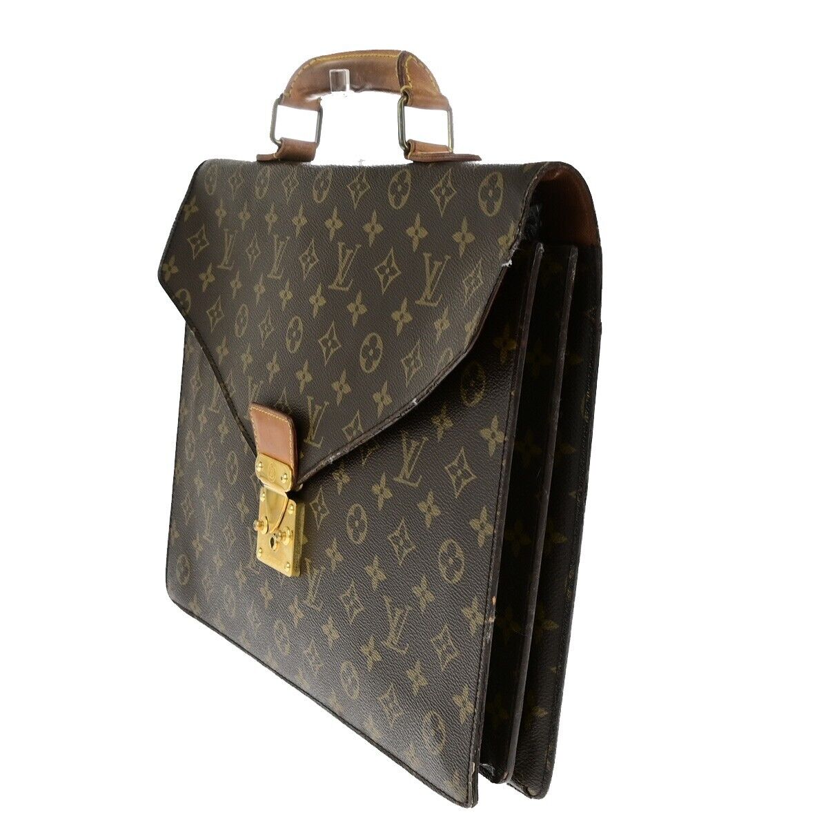 LOUIS VUITTON Serviette Conseiller Hand Bag Monogram Leather BN M53331 38EC958