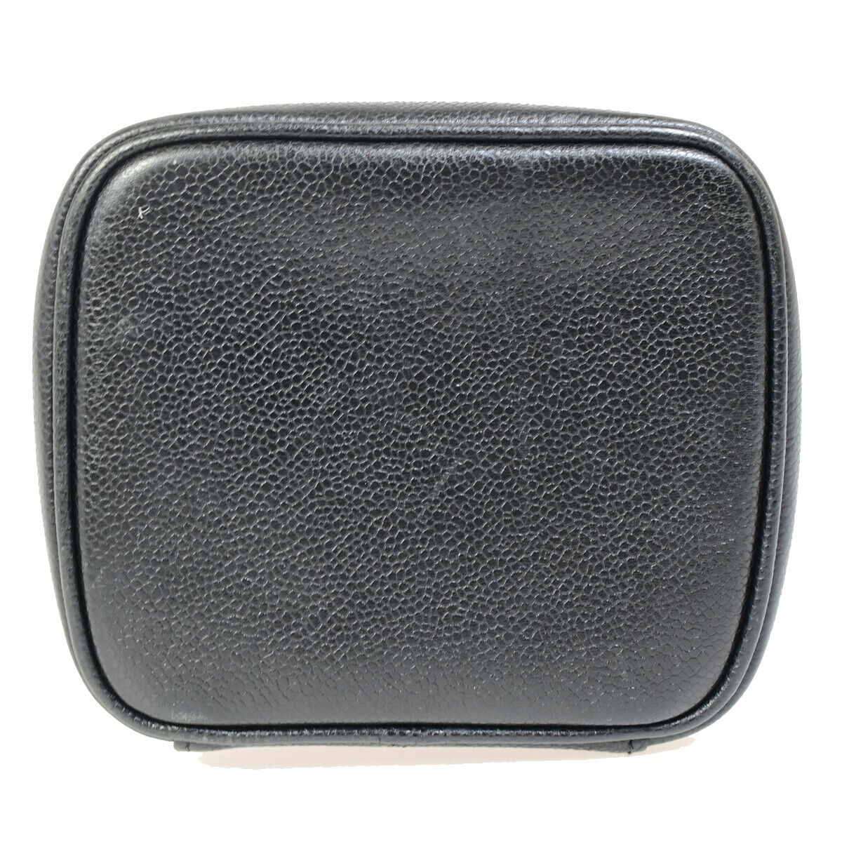CHANEL CC Logo Vanity Hand Bag Caviar Skin Leather Black GHW Vintage 25RK294