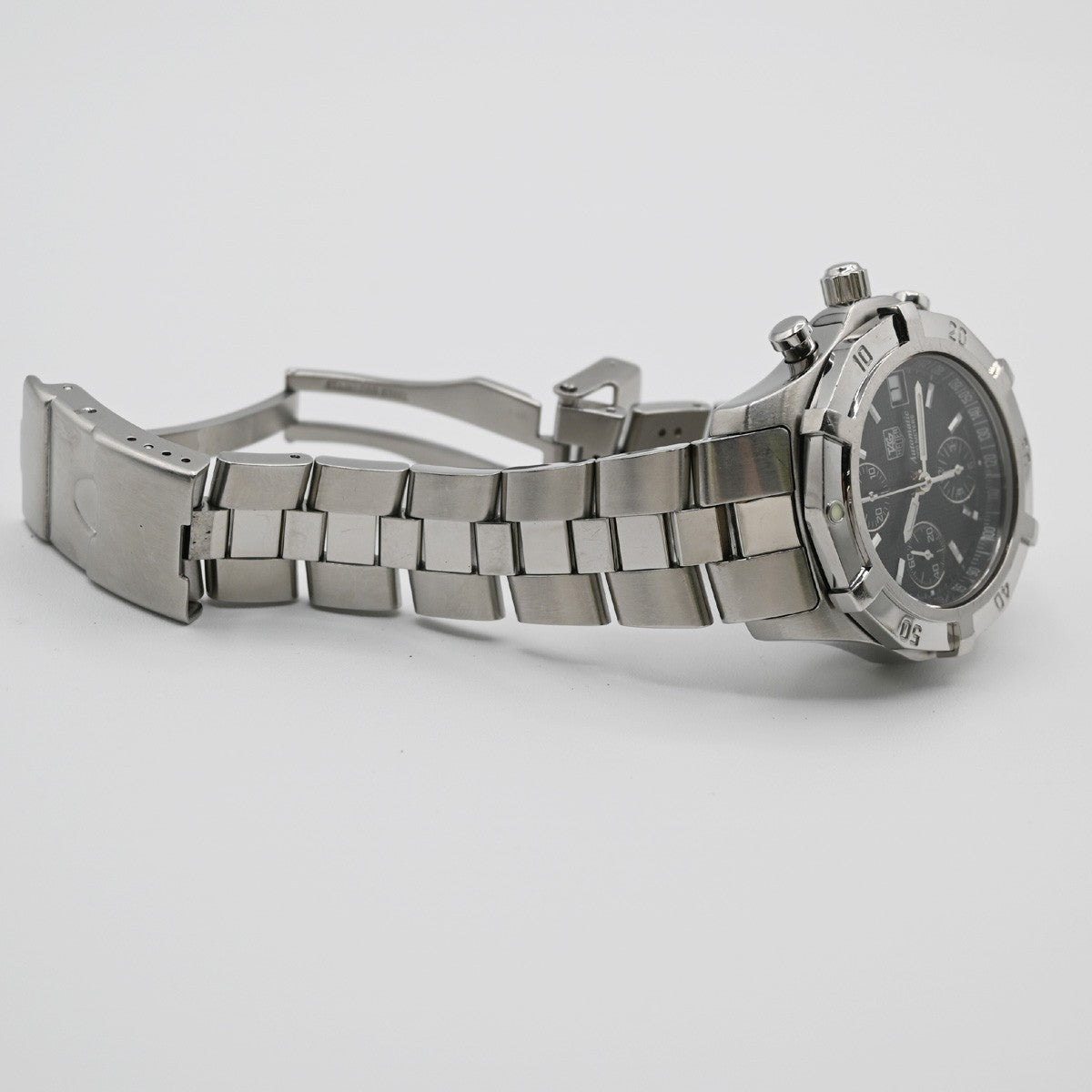 TAG HEUER Exclusive Chronograph Date Watch 41mm CN2111 AT Black Dial SS 58LC594