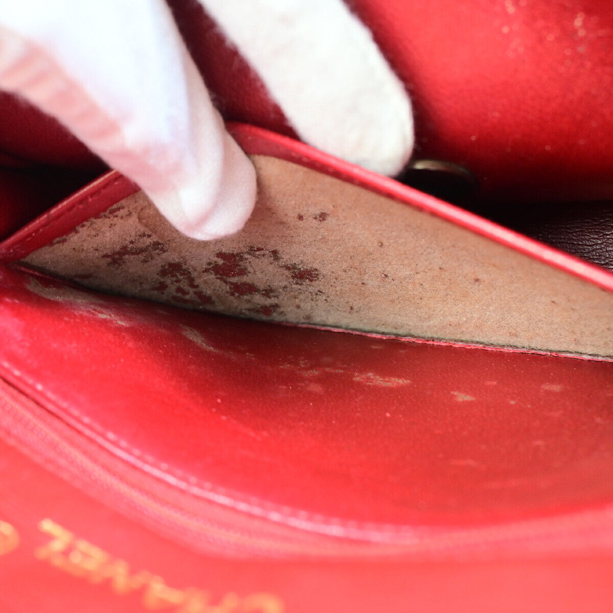 CHANEL CC Mini Matelasse Chain Shoulder Bag Leather Red GHW Vintage 629RJ920