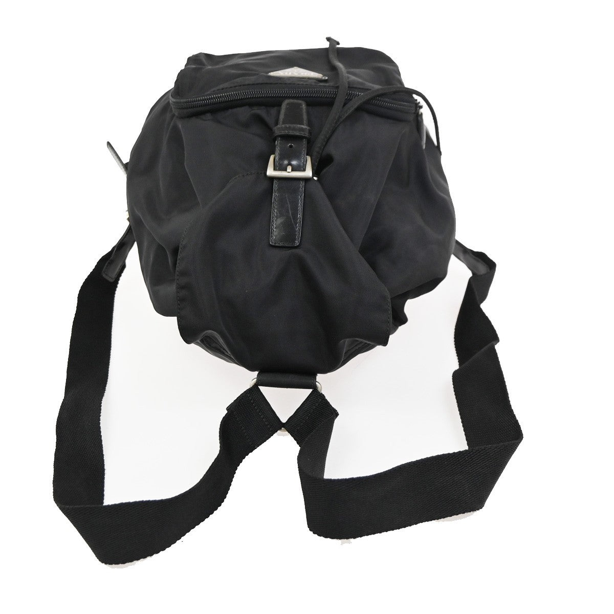 PRADA MILANO Logo Tessuto Strawing Backpack Nylon Leather BK SHW Italy 05CB002