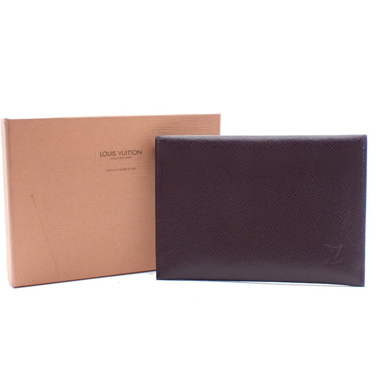 LOUIS VUITTON Special Edition Letter Multi Case Taiga Leather Burgundy 08KP508