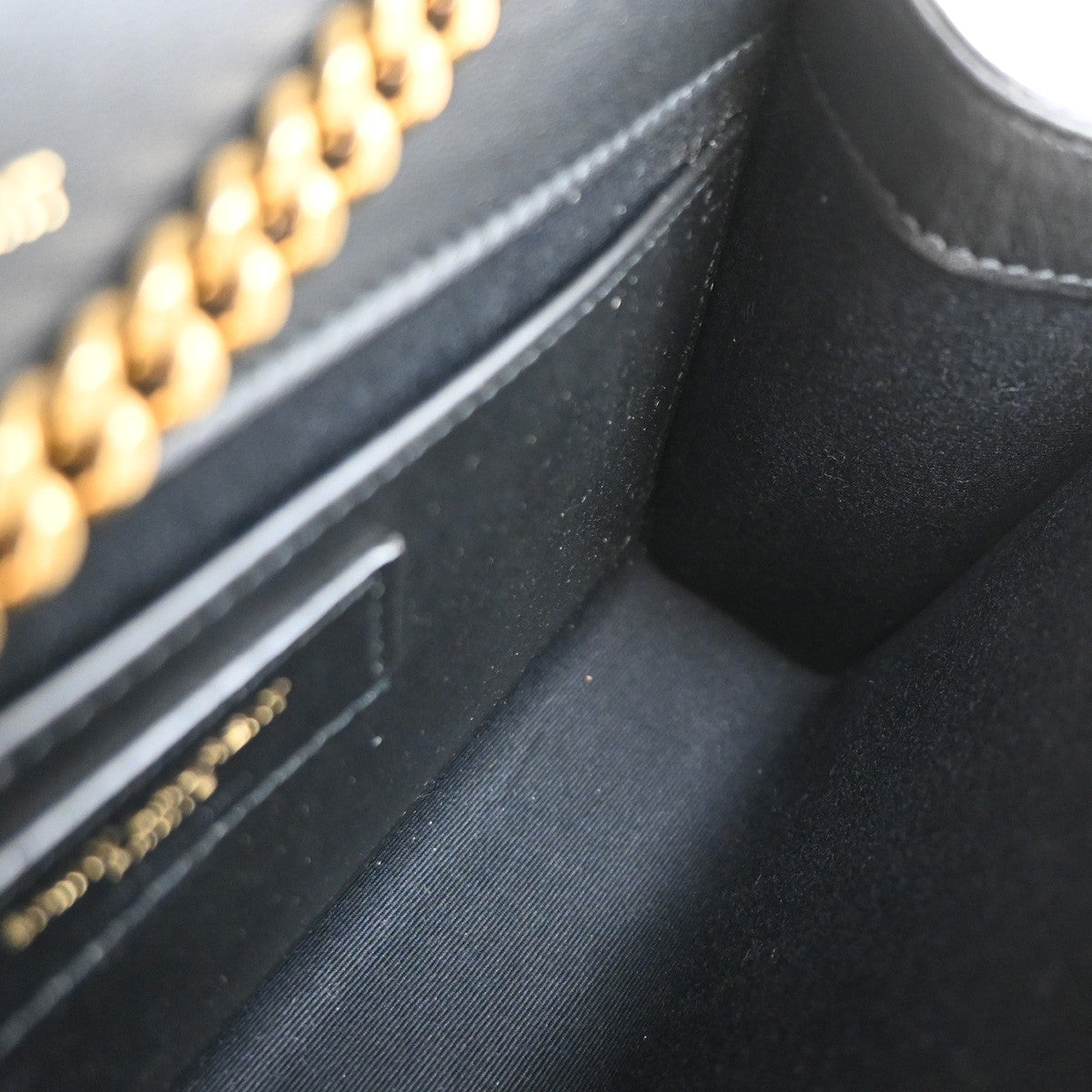 SAINT LAURENT YSL 2Way Dot Chain Shoulder Clutch Bag Yellow Black GHW 45RF959