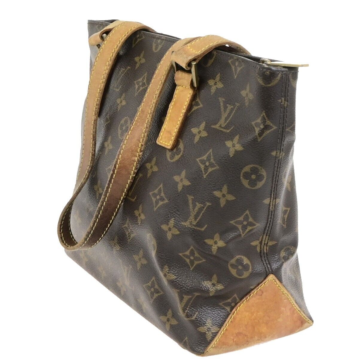 LOUIS VUITTON Cabas Piano Shoulder Bag Monogram Leather Brown M51148 62ED498