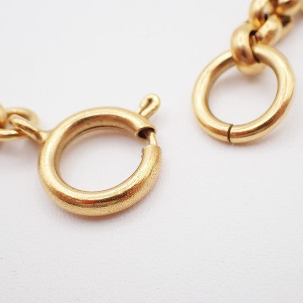 CHANEL CC Logo Heart Long Chain Necklace Pendant 95P Gold France Vintage 91RL487