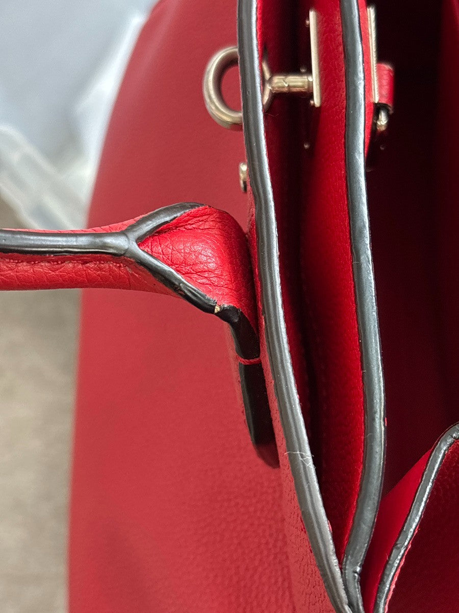 LOUIS VUITTON City Steamer PM 2Way Shoulder Hand Bag Calf Leather Red 55RQ066