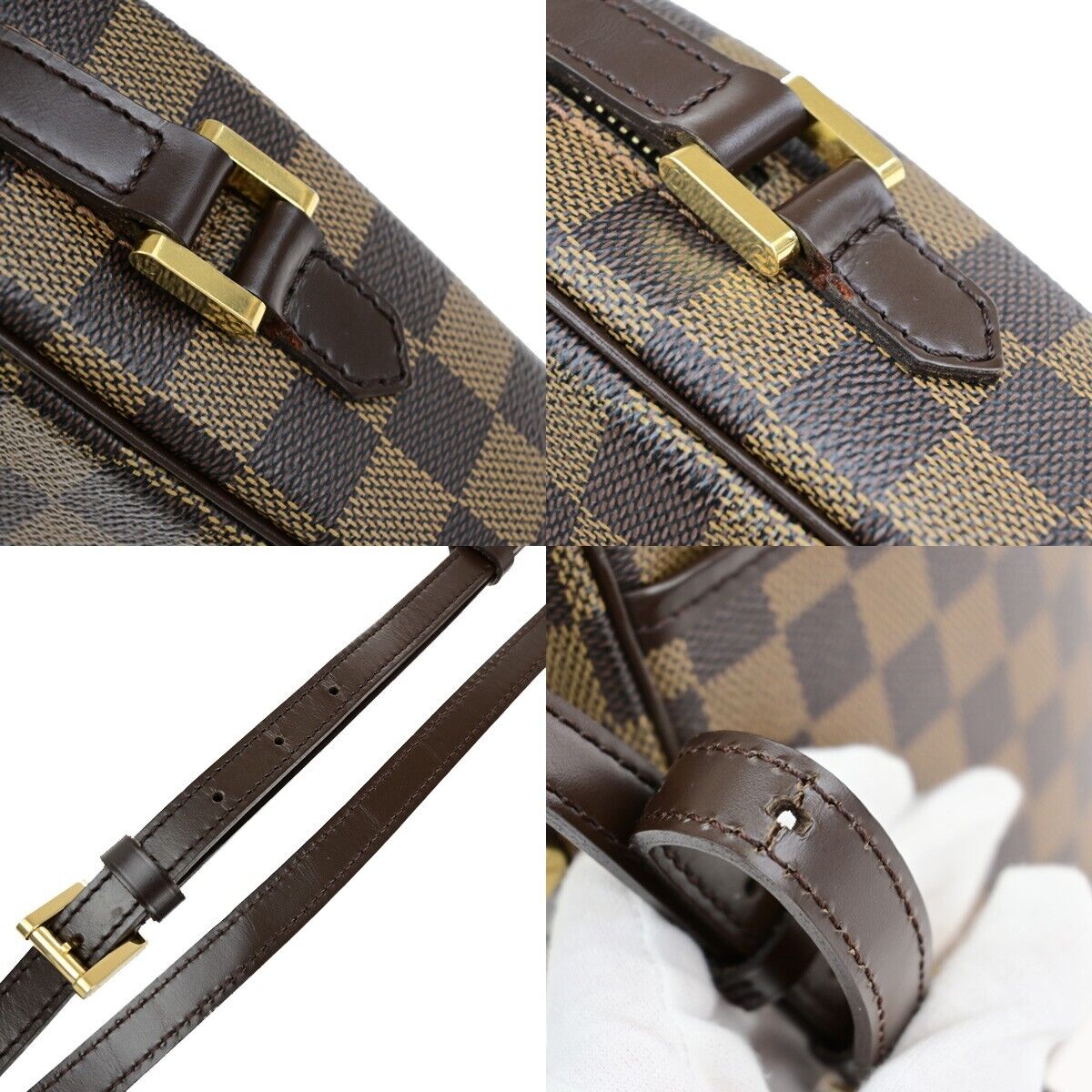 LOUIS VUITTON Ipanema PM Shoulder Bag Damier Ebene Leather Brown N51294 25EC326