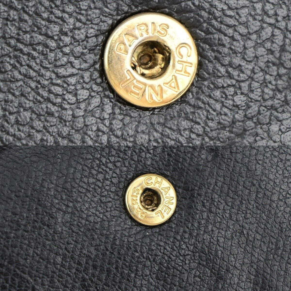 CHANEL CC Logo Long Bifold Wallet Purse Leather Black GHW France 33EB272