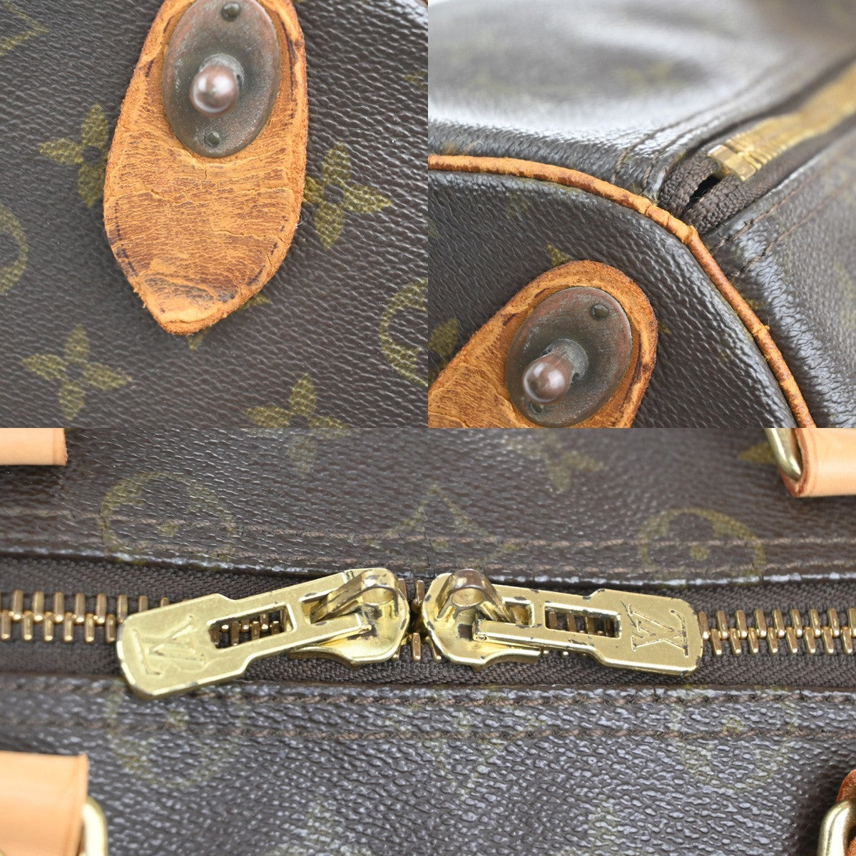 LOUIS VUITTON Keepall 55 Travel Hand Bag Monogram Leather Brown M41424 35RL884