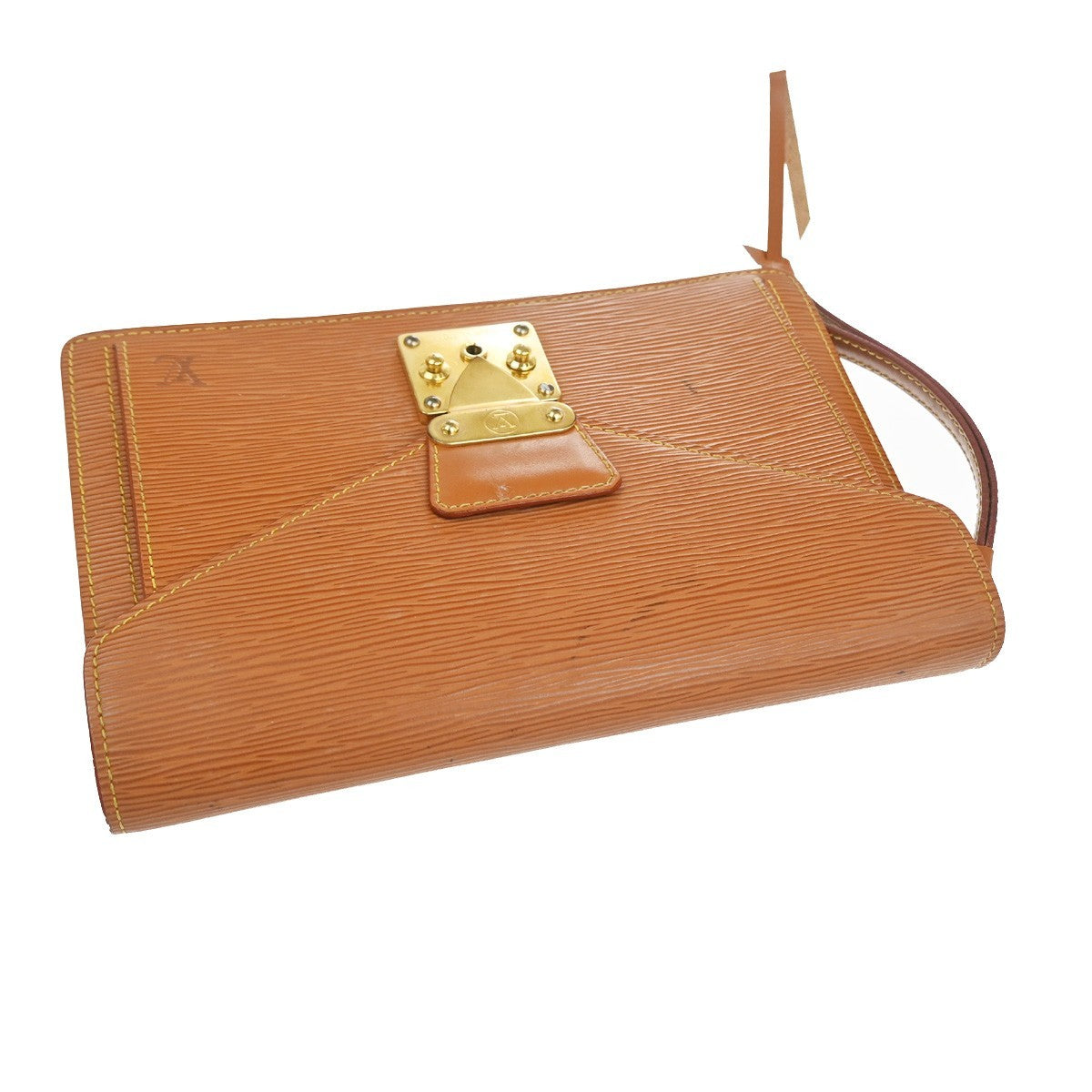 LOUIS VUITTON Sellier Dragonne Clutch Hand Bag Epi Leather Gold M52618 05TA594