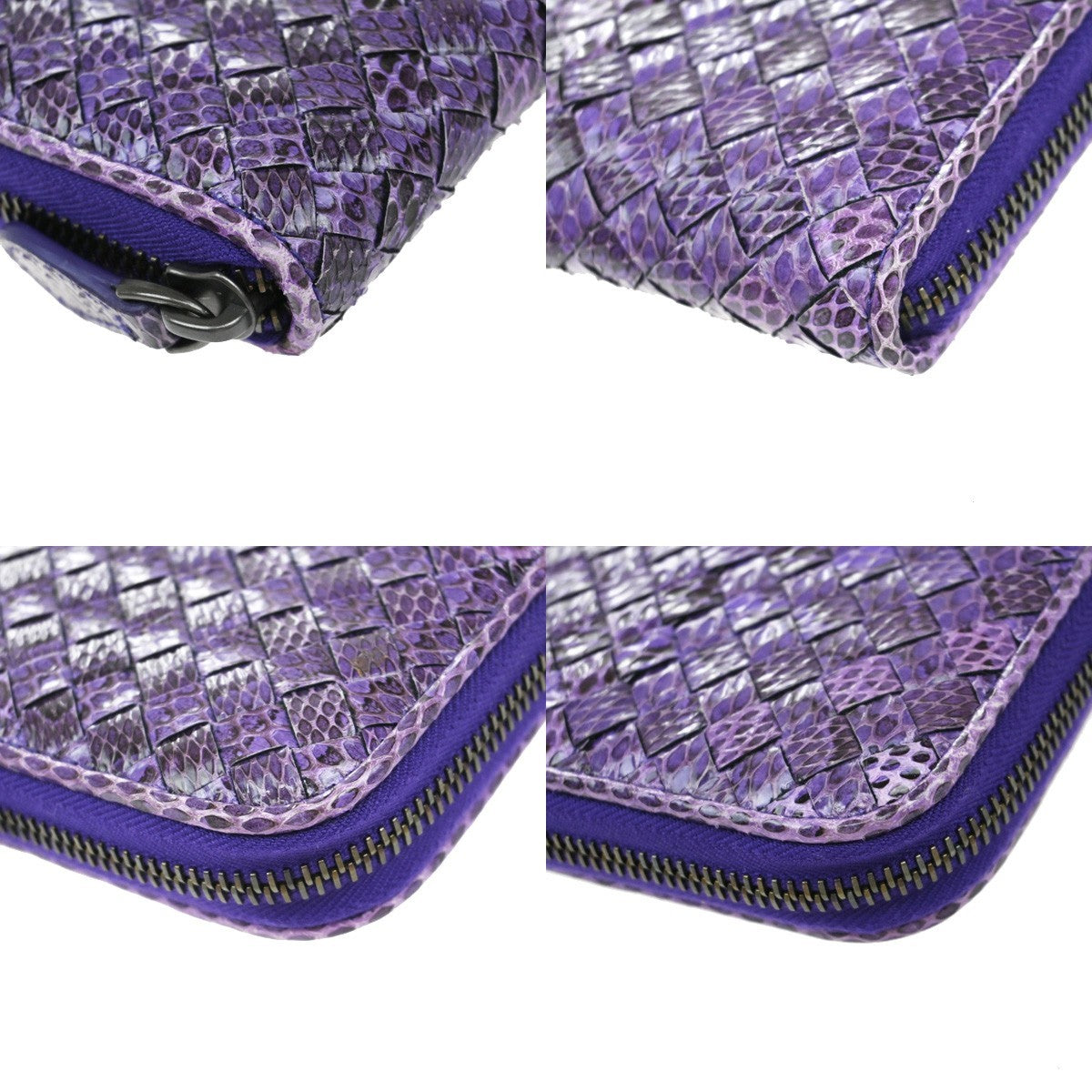 BOTTEGA VENETA Intrecciato Zip Around Long Wallet Embossing Leather PE 33EF667