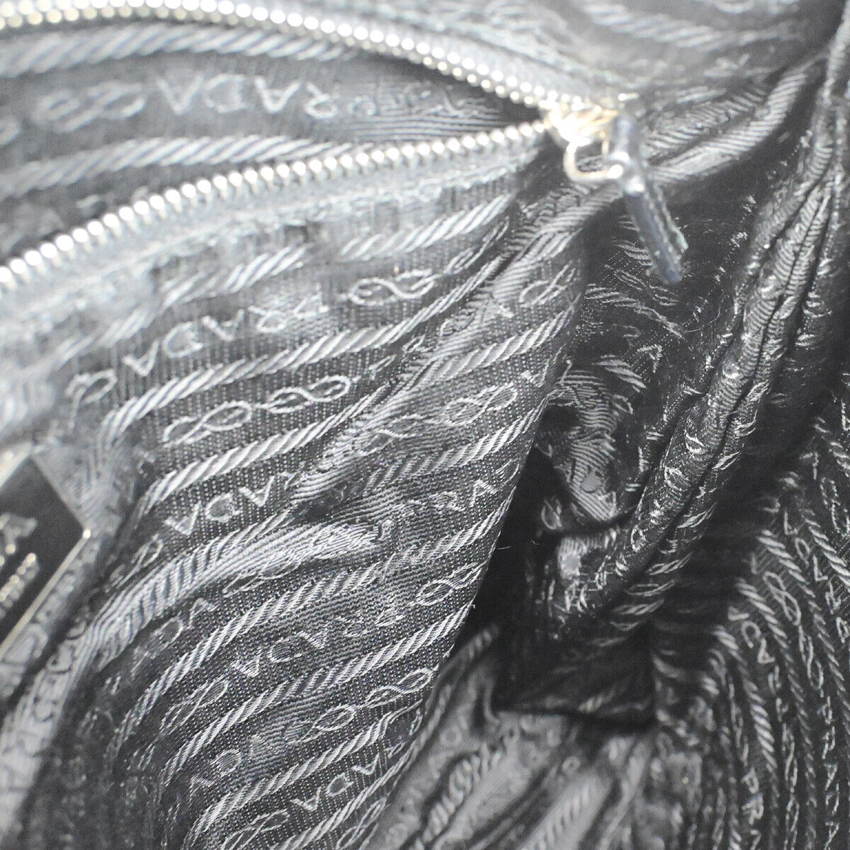 PRADA Logo Tessuto Crossbody Shoulder Bag Nylon Leather Black SHW Italy 67YG497